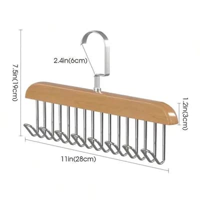 The hanger marked 28 cm long and 19 cm tall, with a 6 cm hook and a 3 cm bar